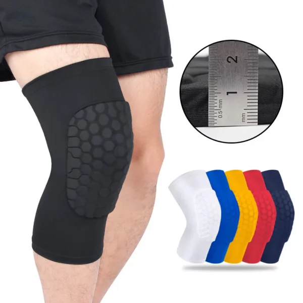 Genouillères de Compression pour Crossfit et Cyclisme avec Protection en Nid d'Abeille – Image 2