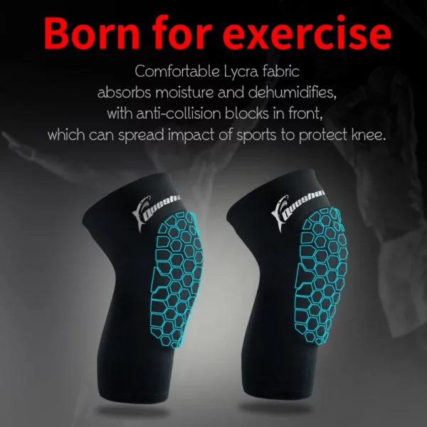 Genouillères de Compression pour Crossfit et Cyclisme avec Protection en Nid d'Abeille – Image 3