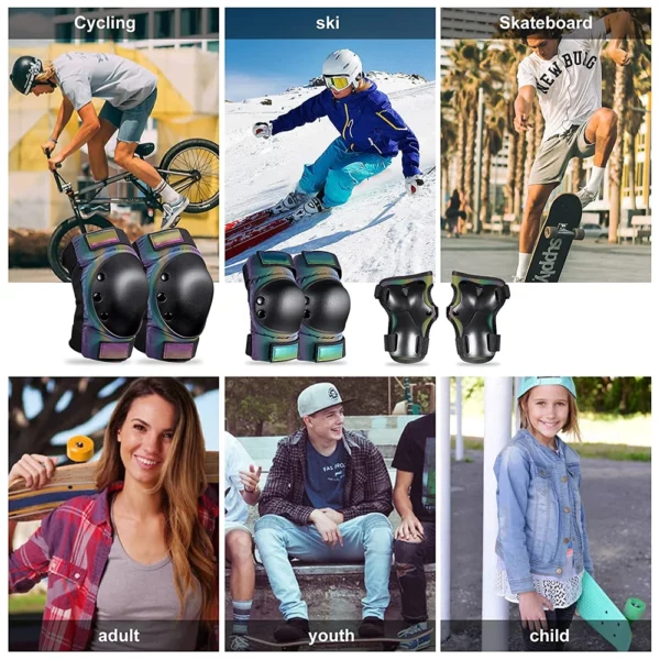 Ensemble de Protection Arc-en-ciel GOMOREON A02518 : Sécurité et Style pour Tous les Sports – Image 5
