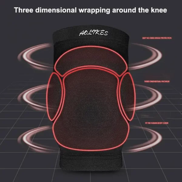 Genouillères Sportives Antichoc pour Hommes et Femmes - Protection Épaisse pour Volleyball, Danse Hip-hop et Ski – Image 3